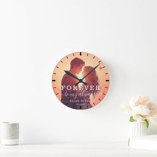 Personalisiertes Valentinstag-Geschenk Runde Wanduhr (Zuhause)