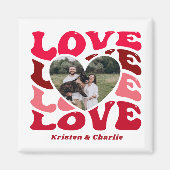 Personalisiertes Valentinstag Herz Custom Foto Magnet (Vorne)