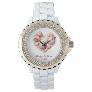 Personalisiertes Valentinstag-Jubiläums-Muschelher Armbanduhr