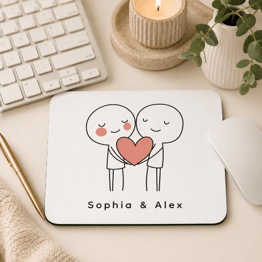 Personalisiertes Valentinstag-Paar-Mauspad Mousepad