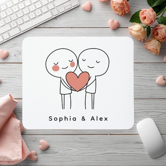 Personalisiertes Valentinstag-Paar-Mauspad Mousepad