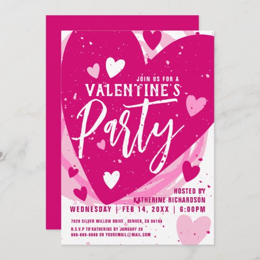 Personalisiertes Valentinstag-Party Einladung (Vorne/Hinten)