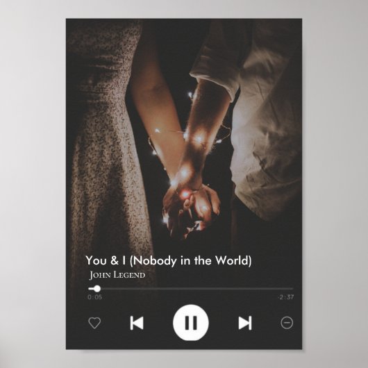 Personalisiertes Valentinstag Song Couple Foto Poster (Vorne)