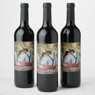 Personalisiertes Valentinstag-Weinetikett, Weinetikett