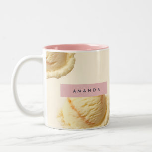 Personalisiertes Vanille-Eiscreme-Kugel-Muster Zweifarbige Tasse