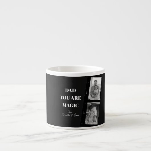 Personalisiertes "Vater Sie sind Magie" Zwei Väter Espressotasse (Vorderseite)