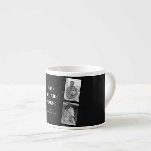 Personalisiertes "Vater Sie sind Magie" Zwei Väter Espressotasse (Vorderseite Rechts)