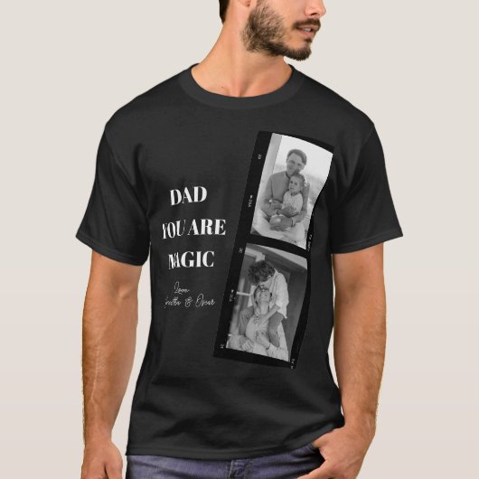 Personalisiertes "Vater Sie sind Magie" Zwei Väter T-Shirt (Vorderseite)