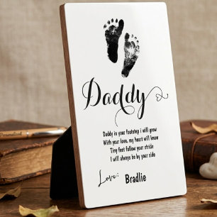 Personalisiertes Vatertags-Fußabdruck-Andenken Fotoplatte
