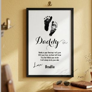 Personalisiertes Vatertags-Fußabdruck-Andenken Poster
