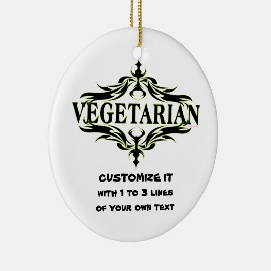 Personalisiertes Vegetarisch Keramik Ornament (Rechts)