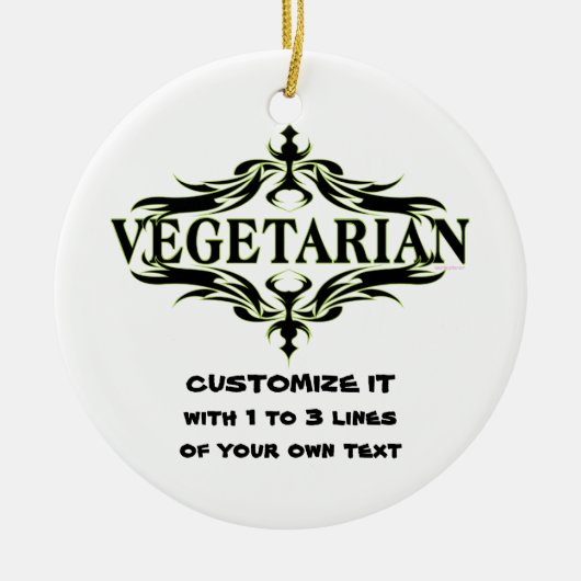Personalisiertes Vegetarisch Keramik Ornament (Vorne)