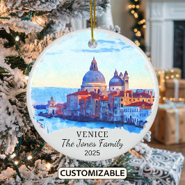 Personalisiertes Venedig-Ornament, Italien Keramik Ornament