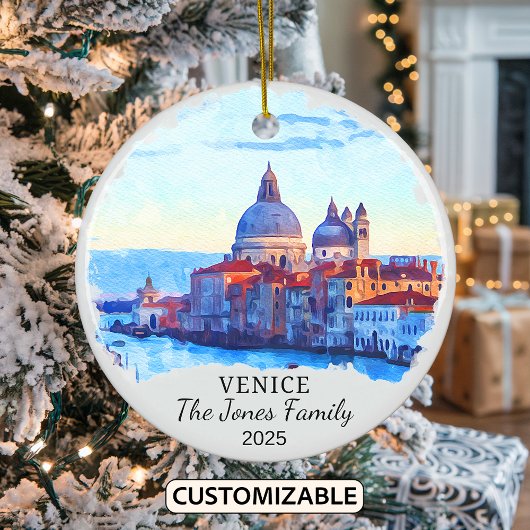 Personalisiertes Venedig-Ornament, Italien Keramik Ornament