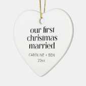 Personalisiertes Verheiratetes Weihnachten Keramik Ornament (Links)