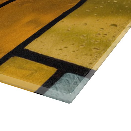 Personalisiertes, verkleidetes Glas Schneidebrett (Ecke)