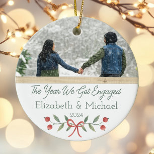 Personalisiertes Verlobtes Erstes Weihnachtsfest F Keramik Ornament