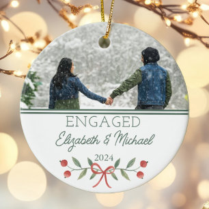 Personalisiertes Verlobtes Erstes Weihnachtsfest F Keramik Ornament