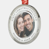 Personalisiertes Verlobtes Foto Ornament Aus Metall (Links)