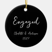 Personalisiertes Verlobtes Paar handschriftlich sc Keramik Ornament (Vorne)
