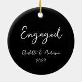 Personalisiertes Verlobtes Paar handschriftlich sc Keramik Ornament (Hinten)