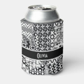 Personalisiertes, verrücktes schwarzes u. weißes dosenkühler (Kanne Rückseite)
