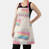 Personalisiertes verspieltes Regenbogen-Kuchenmust Schürze (InSitu)