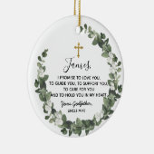 Personalisiertes Versprechen des Godvaters an die Keramik Ornament (Rechts)