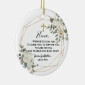 Personalisiertes Versprechen des Godvaters an die  Keramik Ornament (Rechts)