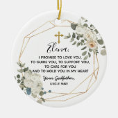 Personalisiertes Versprechen des Godvaters an die Keramik Ornament (Vorne)