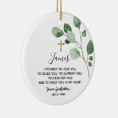 Personalisiertes Versprechen des Godvaters an Godc Keramik Ornament (Rechts)