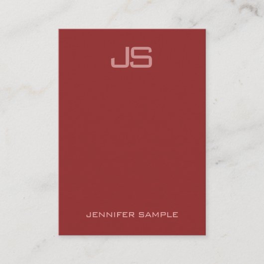 Personalisiertes vertikal-modernes Monogramm Visitenkarte (Vorderseite)