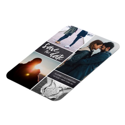 Personalisiertes, vertikales Skript-Save the Date- Magnet (Linke Seite)