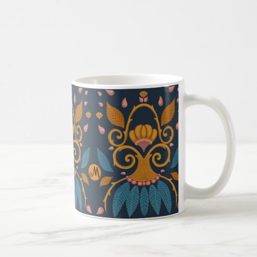 Personalisiertes verziertes Muster Mittelalterlich Kaffeetasse (Rechts)