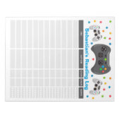 Personalisiertes Videospieleprotokoll - Homeschogr Notizblock (Vorderseite)