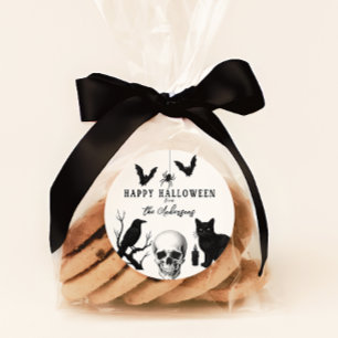 Personalisiertes Vintag-Gothic Happy Halloween Par Runder Aufkleber