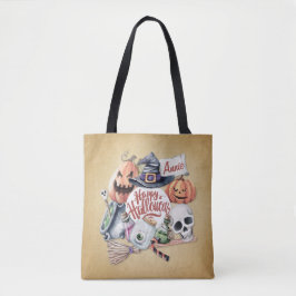 Personalisiertes Vintag Happy Halloween | Tragetas Tasche