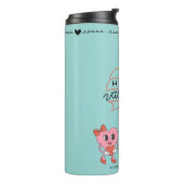 Personalisiertes Vintag rosa niedliches Herz Valen Thermosbecher (Nach links gedreht)