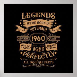 Personalisiertes vintage 65. Geburtstags-Whiskey-L Poster