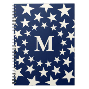Personalisiertes Vintage-Americana-Sterne-Monogram Notizblock