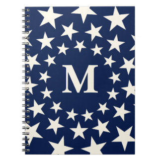 Personalisiertes Vintage-Americana-Sterne-Monogram Notizblock