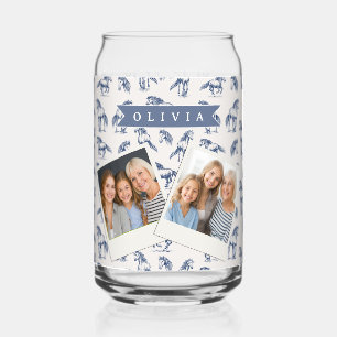 Personalisiertes Vintage Blaues Pferd Klassisches  Dosenglas