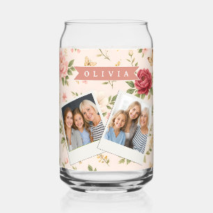 Personalisiertes Vintage-Blumen-Romantisches Namen Dosenglas