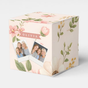 Personalisiertes Vintage-Blumen-Romantisches Namen Geschenkschachtel