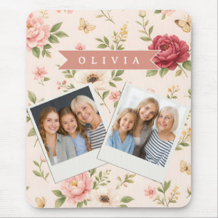 Personalisiertes Vintage-Blumen-Romantisches Namen Mousepad