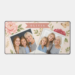 Personalisiertes Vintage-Blumen-Romantisches Namen Schreibtischunterlage