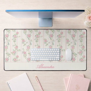 Personalisiertes Vintage-Blumenmonogramm Schreibtischunterlage