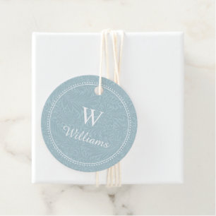 Personalisiertes Vintage-Blumenmuster Blaue Ritter Geschenkanhänger