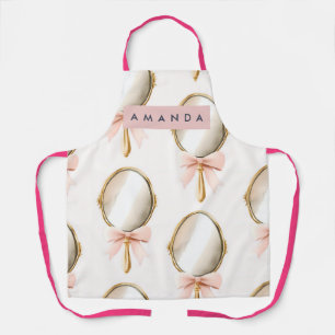 Personalisiertes Vintage-Coquette-Muster Rosa Spie Schürze