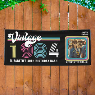 Personalisiertes Vintage-Foto zum Geburtstag für j Banner
